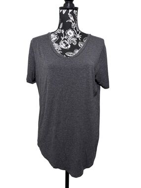 Marlow Scoop Neck Short Sleeve Tee - Charcoal Gray